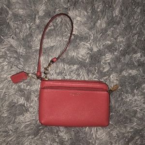 Pink coach wristlet